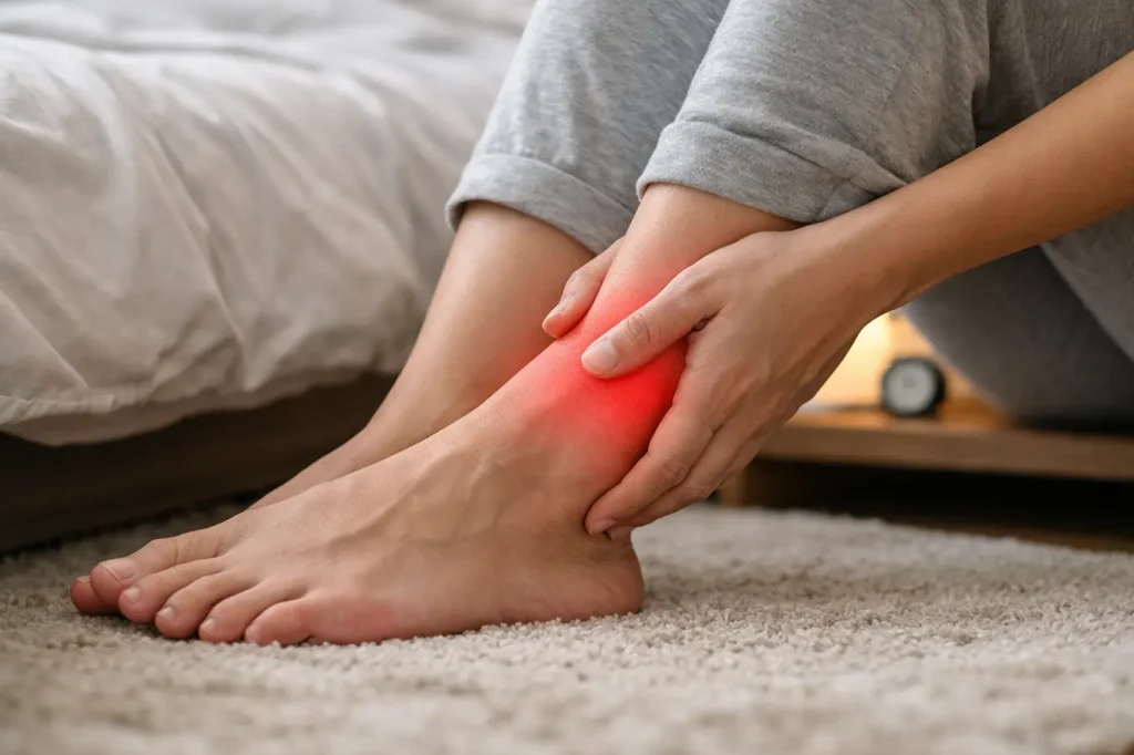 pergelangan kaki sakit saat bangun tidur